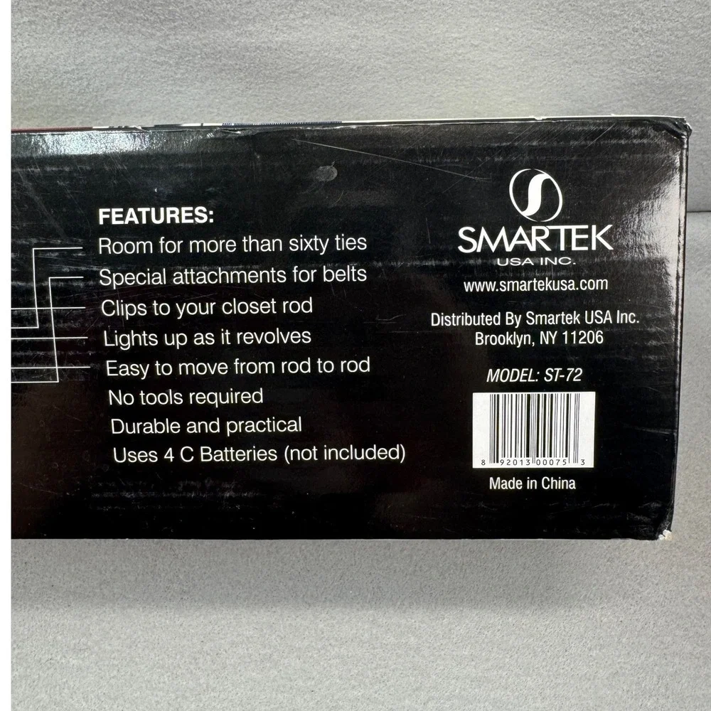 Smartek Revolving 64+ Tie Belt Rack Mens Silver Motorized ST-72 New Open Box